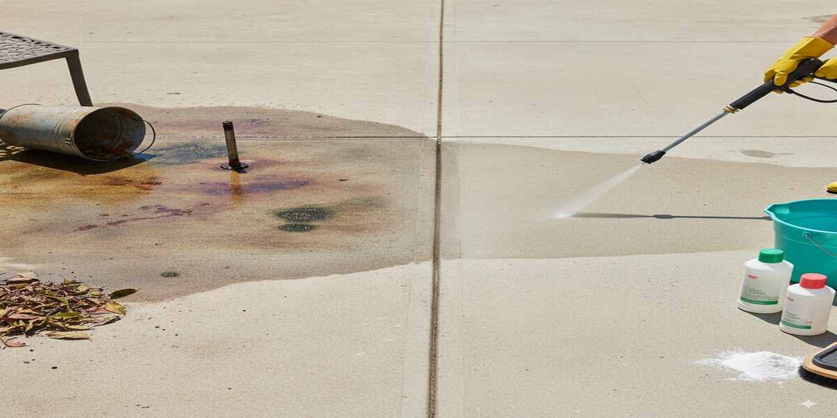 How to Get Rid of Strong Stains from a Concrete Patio